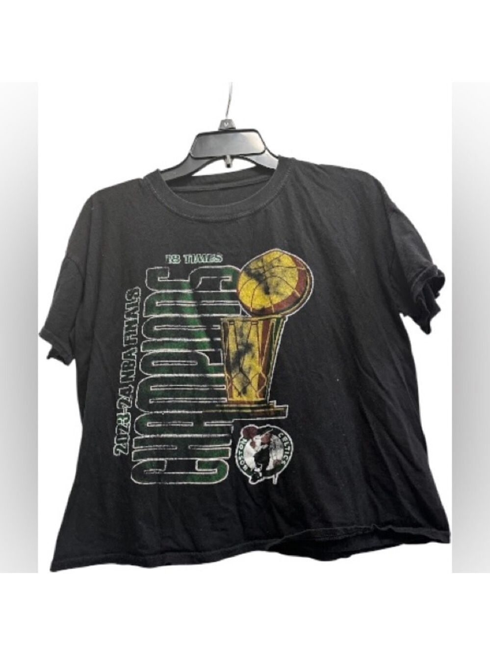 Boston Celtics 18 Times Champions Graphic Short Sleeve T-Shirt Black